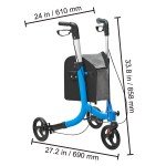 Aluminum 3-Wheel Rollator Walker for Seniors