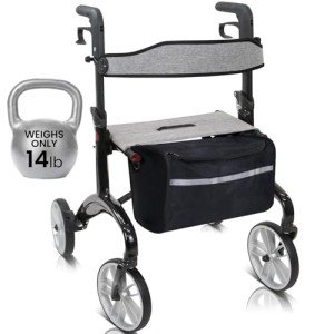 Vive Ultralight Carbon Fiber Rollator with Seat