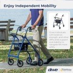 Drive Medical Ultralight Rollator with Padded Seat