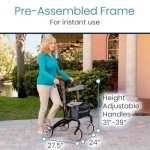 Vive Ultralight Carbon Fiber Rollator with Seat