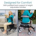 Vive Ultralight Carbon Fiber Rollator with Seat