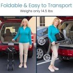 Vive Ultralight Carbon Fiber Rollator with Seat