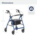 Drive Medical Ultralight Rollator with Padded Seat