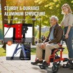 2-in-1 Ultralight Rollator Walker & Transport Chair