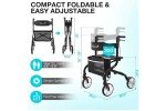 Planetwalk Ultralight Black 3-Wheel Rollator for Seniors
