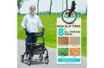 Planetwalk Ultralight Black 3-Wheel Rollator for Seniors
