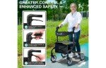 Planetwalk Ultralight Black 3-Wheel Rollator for Seniors