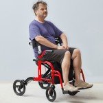 2-in-1 Ultralight Rollator Walker & Transport Chair