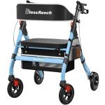 BlessReach Ultra Lightweight Rollator Walker with Seat