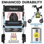BlessReach Ultra Lightweight Rollator Walker with Seat