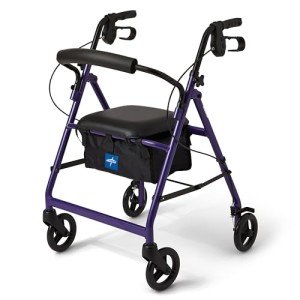 Medline Aluminum Rolling Walker with 6" Wheels