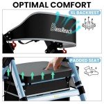BlessReach Ultra Lightweight Rollator Walker with Seat
