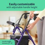 Medline Aluminum Rolling Walker with 6" Wheels