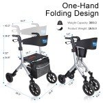 Lightweight Silver Rollator Walker for Seniors