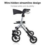 Lightweight Silver Rollator Walker for Seniors