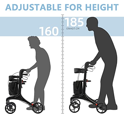 Ultra Lightweight Carbon Fiber Rollator with Storage
