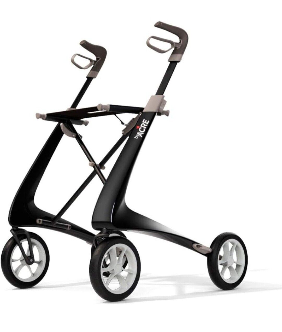 byACRE Black Carbon Ultralight Rollator Walker with Bag