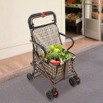 Foldable Carbon Ultralight Rolling Walker with Seat
