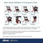 Drive Medical Nitro Duet Rollator and Transport Chair