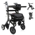Smallemon Carbon Ultralight 3-in-1 Rollator Walker