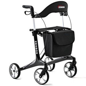 Lightweight Carbon Fiber Rollator Walker with Seat