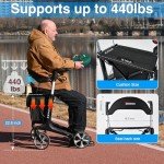 Lightweight Carbon Fiber Rollator Walker with Seat