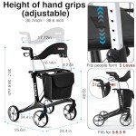 Lightweight Carbon Fiber Rollator Walker with Seat