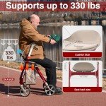 Lightweight Folding Rollator with Seat for Seniors