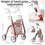 Lightweight Folding Rollator with Seat for Seniors