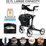 Lightweight Carbon Fiber Rollator Walker with Seat
