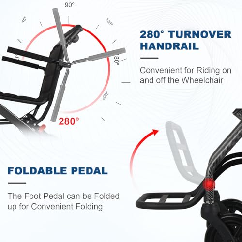 WISGING Carbon Ultralight Rollator with Hand Brake - Elderly Travel