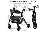 BlessReach Ultralight Rollator Walker with Backrest
