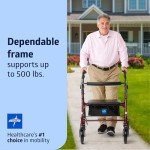 Medline Bariatric Rollator Walker with 8" Wheels