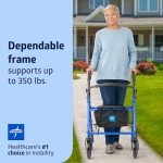 Medline 8-Wheel Blue Steel Rollator
