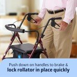 Medline Bariatric Rollator Walker with 8" Wheels