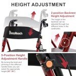 Lightweight Foldable Rollator Walker for Seniors 350 lb
