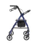 Lightweight Blue Rollator with Seat and 6" Wheels