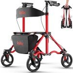 Compact Foldable Rollator with Seat for Seniors