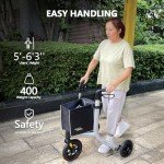 Lightweight 3-Wheel Rollator Walker for Seniors