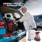 Compact Foldable Rollator with Seat for Seniors