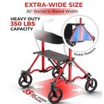 Compact Foldable Rollator with Seat for Seniors