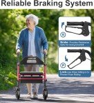 HOMLAND Ultralight Foldable Rollator with Seat