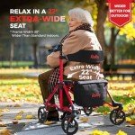 Compact Foldable Rollator with Seat for Seniors
