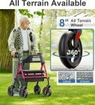 HOMLAND Ultralight Foldable Rollator with Seat