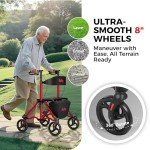 Compact Foldable Rollator with Seat for Seniors