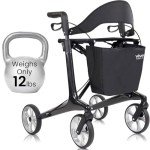 Vive Carbon Ultralight Rollator Walker with Seat
