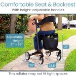 Vive Carbon Ultralight Rollator Walker with Seat