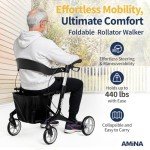 Lightweight Carbon Fiber Rollator Walker with Seat