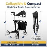 Lightweight Carbon Fiber Rollator Walker with Seat