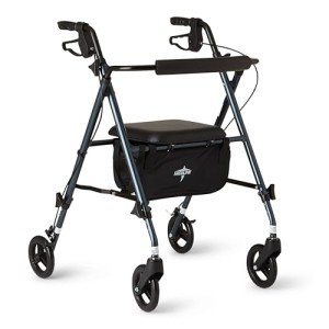 Lightweight Folding Aluminum Rollator Walker - Smoky Blue
